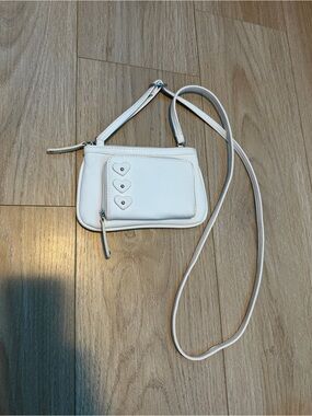 Classic White Heart Accent Crossbody Bag